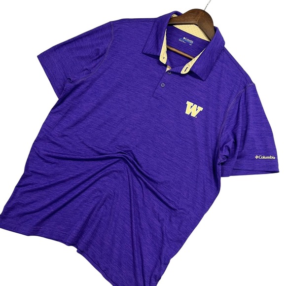 columbia sportswear Other - Columbia Sportswear‎ Mens Purple W University Of Washington Polo Shirt L G